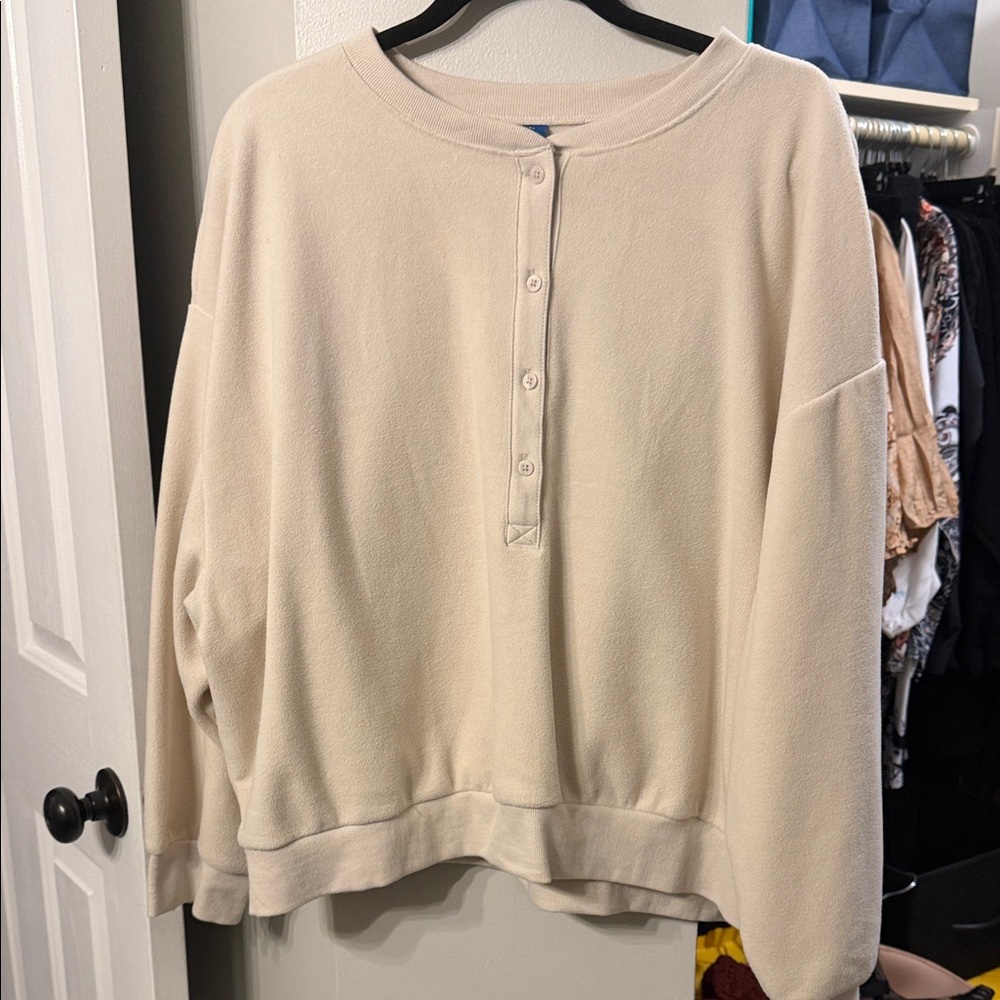 Old Navy Beige Button-Up Top